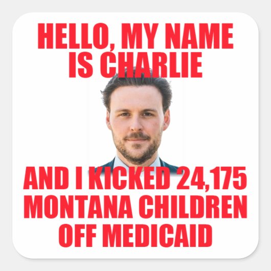 Hallo, Mijn naam is Charlie Vierkante Sticker (Voorkant)