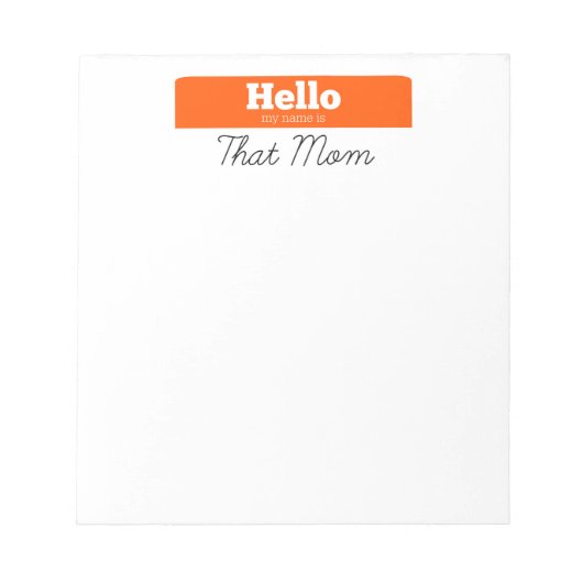 hallo, mijn naam is dat mama Notitieblok (Voorkant)