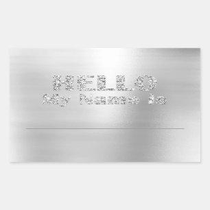 hallo mijn naam is de Grijze Vergadering van de Kl Rechthoekige Sticker