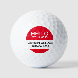 hallo mijn naam is de rode contactgegevens van de  golfballen