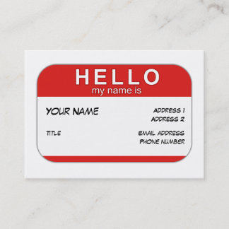 hallo Mijn naam is een profielkaart Visitekaartje