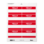 Hallo Mijn naam is.... event badge / sticker / lab (Full Sheet)