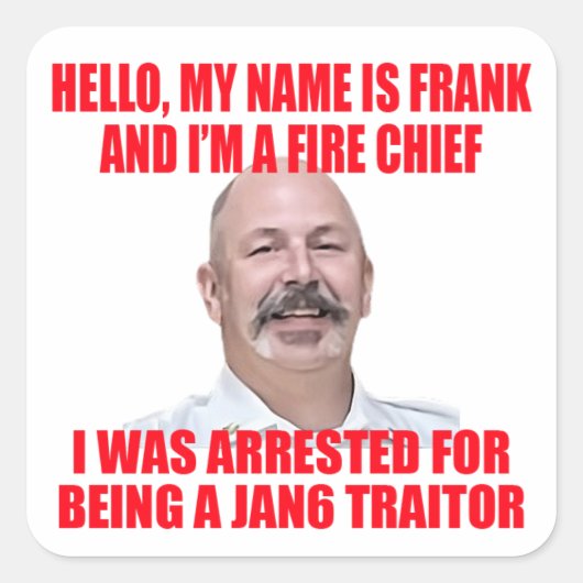 Hallo, mijn naam is Frank Vierkante Sticker (Voorkant)