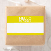 Hallo Mijn naam is geel en wit Naam Tag Labels (Insitu)