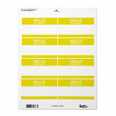 Hallo Mijn naam is geel en wit Naam Tag Labels (Full Sheet)