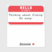 Hallo Mijn naam is grappig Gevist Sticker sticker (Vel)