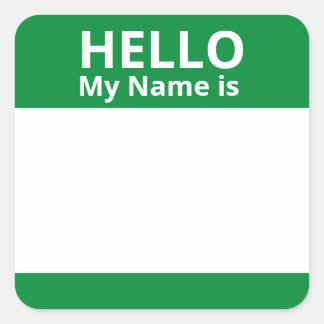 Hallo Mijn naam is groen en wit Naam Tag Stickers