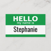 hallo mijn naam is - Groen - Informatie van het Be Visitekaartje (Voorkant)