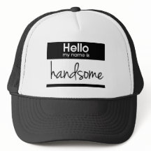 "Hallo mijn naam is handig", Black Trucker Hat