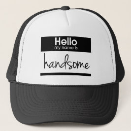 "Hallo mijn naam is handig", Black Trucker Hat Pet