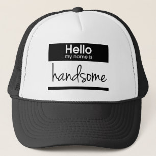 "Hallo mijn naam is handig", Black Trucker Hat Trucker Pet