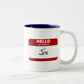 hallo mijn naam is Joe (rood) Tweekleurige Koffiemok