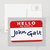 hallo mijn naam is John Galt Briefkaart (Voorkant / Achterkant)