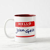 hallo mijn naam is John Galt Tweekleurige Koffiemok (Links)