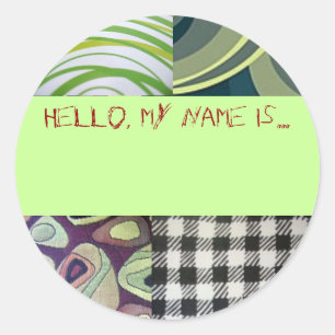 Hallo, mijn naam is... knoop ronde sticker