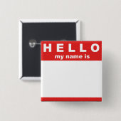 hallo mijn naam is... Knoop Vierkante Button 5,1 Cm (Voorkant /achterkant)