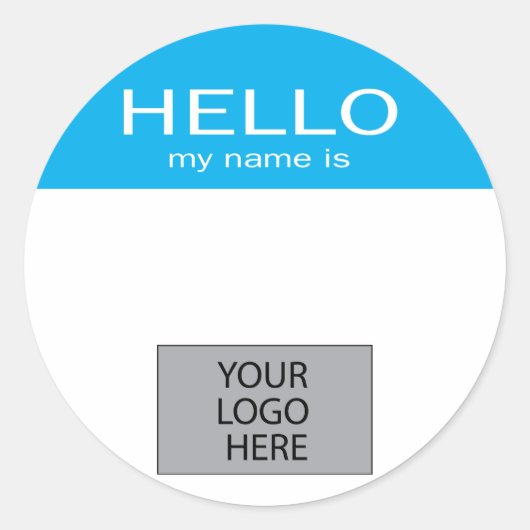 Hallo Mijn naam is - met aangepaste Logo Ronde Sticker (Voorkant)
