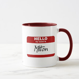 hallo mijn naam is Milton (rood) Mok