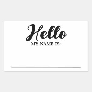 hallo mijn naam is modern minimalistisch rechthoekige sticker