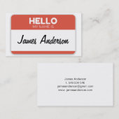 hallo mijn naam is retro visitekaartje (Voorkant / Achterkant)