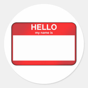 hallo mijn naam is... ronde sticker