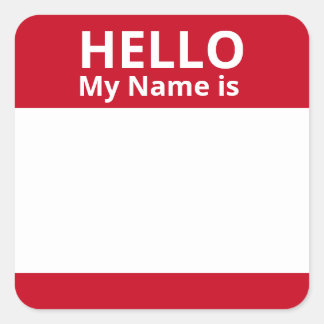 Hallo Mijn naam is Rood en Wit Naam Tag Stickers