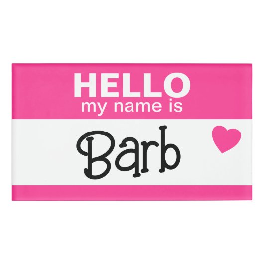 Hallo Mijn naam is - Roze - Aangepaste Halloween K Naambadge (Voorkant)