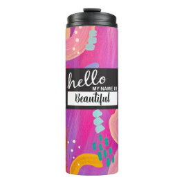 Hallo Mijn naam is roze speelse meisjesesthetiek Thermosbeker