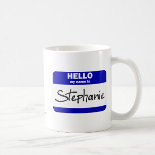 hallo mijn naam is Stephanie (blauw) Koffiemok