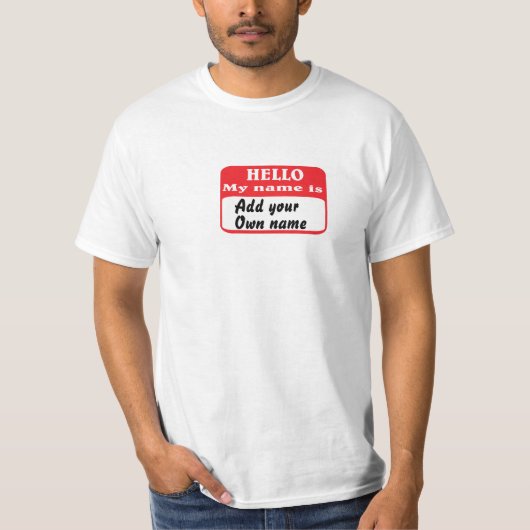 hallo mijn naam is.... t-shirt (Voorkant)