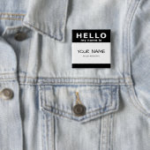 hallo mijn naam is vierkante button 5,1 cm (In situ)