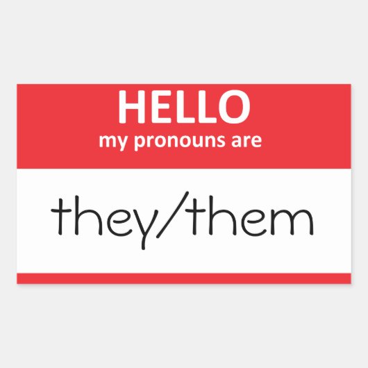 HALLO Mijn voornaamwoorden zijn ze/hen Sticker (Voorkant)