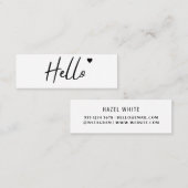 Hallo Minimaal Mini Visitekaartje (Voorkant / Achterkant)