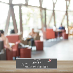 Hallo Minimaal modern script Bureau Naambordje