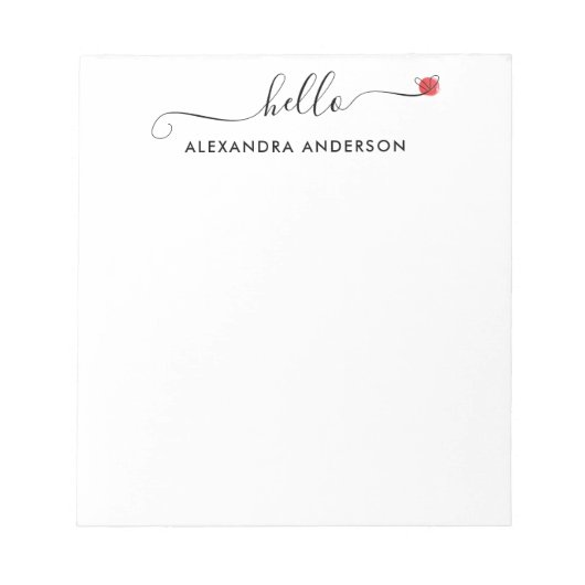 Hallo Minimaal modern script Notitieblok (Voorkant)