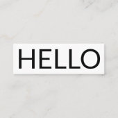 Hallo Minimale grote typografie Mini Visitekaartje (Voorkant)