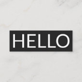 Hallo Minimale grote typografie Mini Visitekaartje (Voorkant)