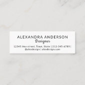 Hallo Minimale grote typografie Mini Visitekaartje (Achterkant)