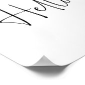 hallo Minimale moderne zwarte en witte typografie Poster (Hoek)