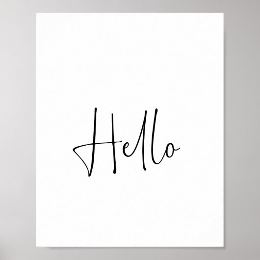 hallo Minimale moderne zwarte en witte typografie Poster (Voorkant)