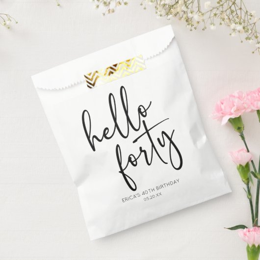 Hallo Minimalistisch 40ste verjaardagsfeestje Bedankzakje (Gezegeld)