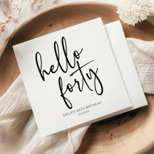 Hallo Minimalistisch 40ste verjaardagsfeestje Servet