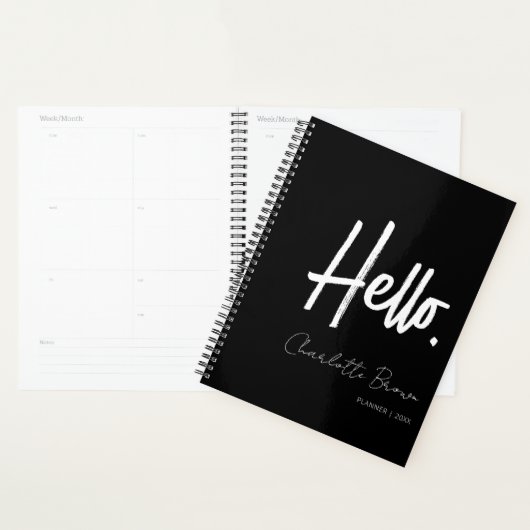 hallo minimalistisch zwart-wit planner (Display)