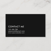 hallo Modern Black en White Visitekaartje (Achterkant)