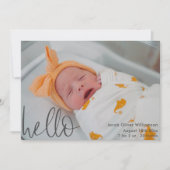 Hallo Modern Eenvoudig Baby Aankondiging (Voorkant)