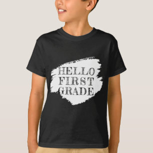 Hallo Modern Eerste Grade Kinder Zwart T-shirt