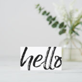Hallo - Modern en Whimsical -Logo Zwart-wit Visitekaartje (Staand voorkant)