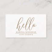 Hallo Modern minimalistisch goud Visitekaartje (Voorkant)