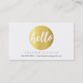 HALLO MODERN SCRIPT Hand getekend vet spot gouden  Visitekaartje (Voorkant)