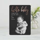 Hallo Modern Simple Baby Geboorteaankondiging Aankondiging (Staand voorkant)